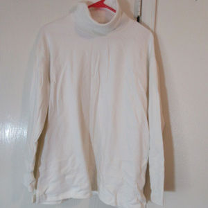 JONES WEAR SPORT WHITE TURTLENECK TOP TEE Large